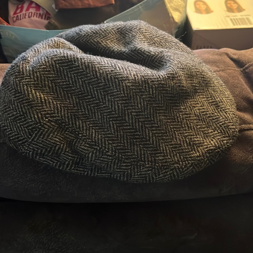 Grey J crew tweed furgora hat